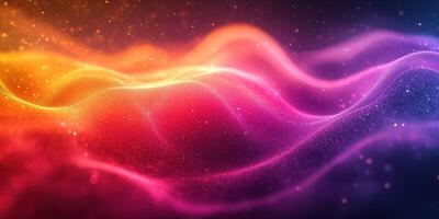 Colorful waves of light create mesmerizing patterns in a digital abstract design with a backdrop of vibrant hues photo
