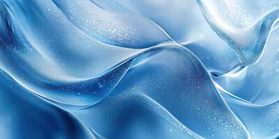 Flowing blue fabric with a shimmering texture captures light beautifully in an artistic display photo