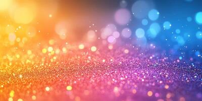 Colorful background of shimmering glitter particles creates a festive atmosphere for celebrations and events photo