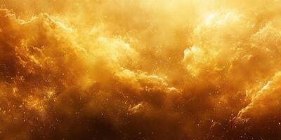 Golden clouds illuminated by sunlight create a vibrant and warm atmosphere in a breathtaking sky photo