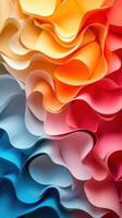 Colorful layers of paper create an abstract display of texture and hues in a vibrant composition photo