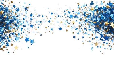 Colorful blue and gold star confetti creating a festive atmosphere for celebrations during special events photo