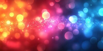 Colorful abstract background with vibrant bokeh effects in warm and cool tones during nighttime setting photo