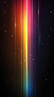 Colorful light streaks illuminate a dark background during a cosmic-inspired artistic display photo
