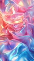 Colorful silk fabric draped beautifully in soft waves under gentle light photo