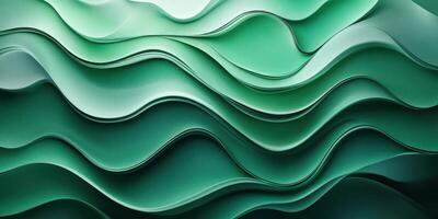 Fluid green waves create a soothing and harmonious texture in abstract design photo