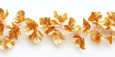 Gilded floral decoration on a white background creating an elegant and luxurious atmosphere in a modern setting photo