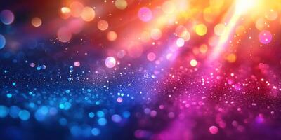 Colorful bokeh lights create a vibrant atmosphere at a celebration during nighttime festivities photo