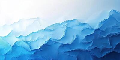 Soothing blue abstract artwork depicting waves and undulating forms created in a cool, tranquil setting photo