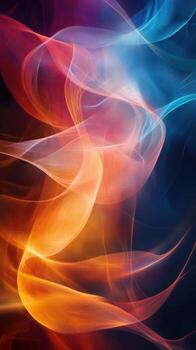 Colorful abstract swirling patterns create a vibrant visual experience in a dark background photo