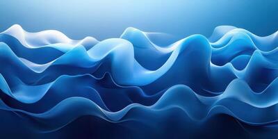 Waves of fluid blue tones create a calming ocean effect, showcasing movement and depth under soft light photo