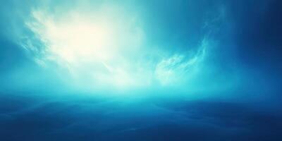 Vast blue ocean under bright cloudy sky at midday creates a serene atmosphere for relaxation photo