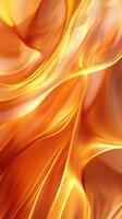Flowing patterns of amber and gold fabric create an elegant and warm visual display in soft light photo