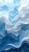 Delicate layers of blue fabric create an ethereal texture that flows gracefully in soft waves photo