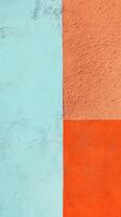 Colorful wall with geometric patterns in vibrant tones at a sunny location photo