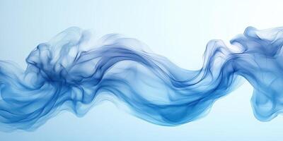 Flowing blue fabric gently drapes across a light background, creating a sense of movement and tranquility in a minimalist design photo