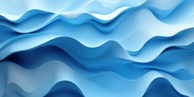 Waves of calm blue fabric create a serene and flowing composition full of depth and texture in abstract art photo