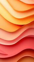 Colorful paper waves create an abstract texture in vibrant shades of orange and pink photo