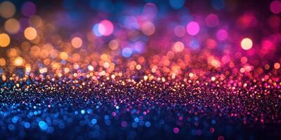 Colorful bokeh background creates a vibrant atmosphere for celebrations and events at night photo