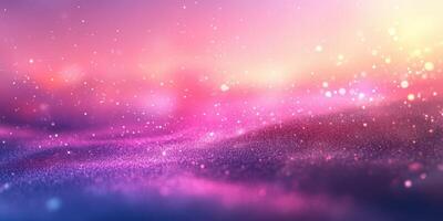 Vivid swirling colors with sparkling particles create a dreamy abstract background in a soft light glow during twilight hours photo