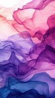 Colorful flowing fabric creates soft waves and gradients in an abstract composition for artistic design and decor photo