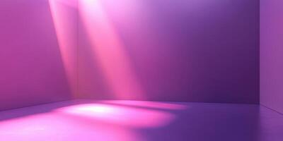 Creative interior space illuminated by vibrant purple light in a minimalistic setting photo