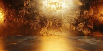 Golden textured wall and floor create a luxurious ambiance in a contemporary space photo