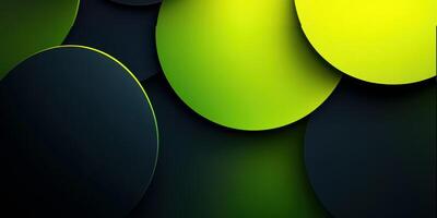Vibrant green and black circles arranged in a modern abstract design with various shades and textures photo
