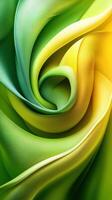 Colorful silk fabric swirling in shades of green and yellow, creating a beautiful abstract pattern photo