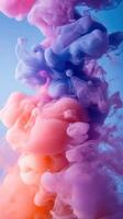 Colorful ink swirling in water creates an abstract display of hues and shapes in a vibrant setting photo