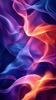 Colorful abstract fabric waves create dynamic visual movement in a rich, dark background photo