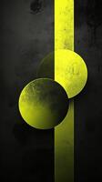 Bright yellow geometric shapes contrast against a dark textured background in a modern abstract design photo