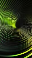 Intricate swirling patterns of green and black light create a visual rhythm in a vibrant abstract design photo
