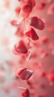 Delicate pink petals create a soft and romantic atmosphere in a serene setting photo