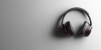 High-quality wireless headphones placed on a smooth gray surface for a sleek aesthetic photo