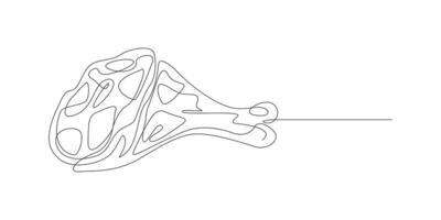 Continuous one line illustration drawing of pork knuckle vector