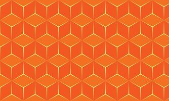 Orange geometric cube pattern vector