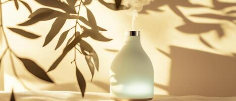 Aromatherapy Diffuser With Plant Shadows, Light photo