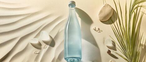 Water Bottle With Beach Decor Still-life photo