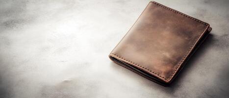 Brown Leather Wallet Close Up Still photo