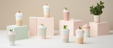 Various Flavored Bubble Teas Still Life photo