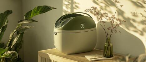 Green Aromatherapy Machine With Plants Indoors photo