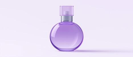 Purple Perfume Bottle On Light Background photo