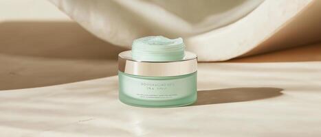 Mint Green Cosmetic Cream Jar Product photo