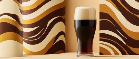 Dark Beer In Tall Glass Background photo