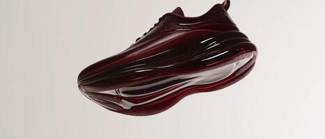 Abstract Burgundy Shoe on White Background photo