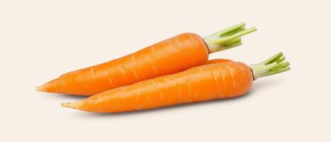 Two Fresh Carrots On Light Background photo