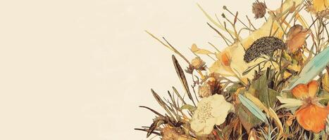 Dried Flower Arrangement With Copy Space photo