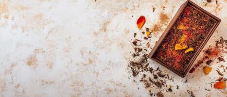 Loose Herbal Tea Collection on Marble photo
