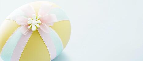 Pastel Easter Egg With Ribbon Bow photo